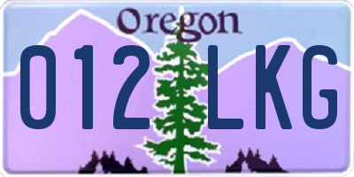 OR license plate 012LKG