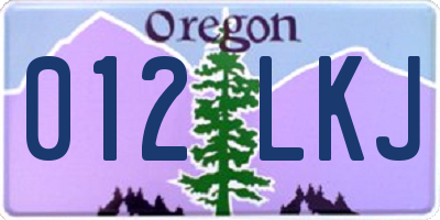 OR license plate 012LKJ