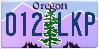 OR license plate 012LKP
