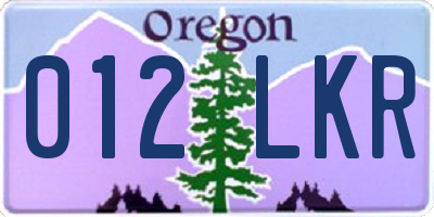 OR license plate 012LKR