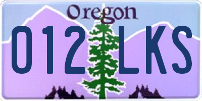 OR license plate 012LKS