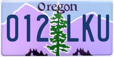 OR license plate 012LKU