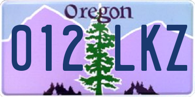 OR license plate 012LKZ