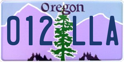 OR license plate 012LLA