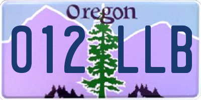 OR license plate 012LLB