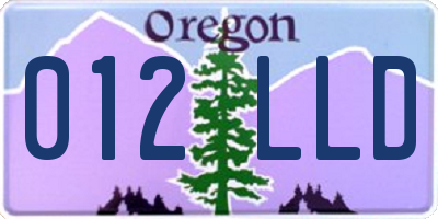 OR license plate 012LLD
