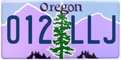 OR license plate 012LLJ