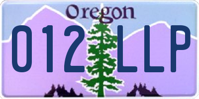 OR license plate 012LLP