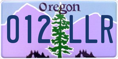 OR license plate 012LLR