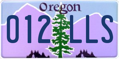 OR license plate 012LLS
