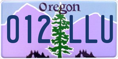 OR license plate 012LLU
