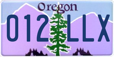OR license plate 012LLX