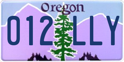 OR license plate 012LLY