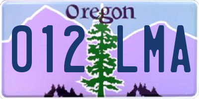 OR license plate 012LMA