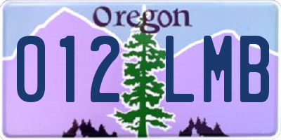 OR license plate 012LMB