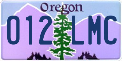 OR license plate 012LMC
