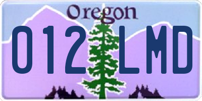 OR license plate 012LMD