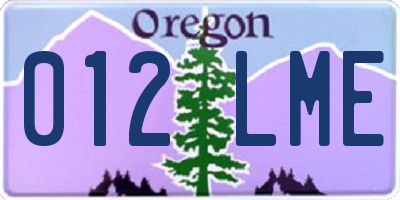 OR license plate 012LME