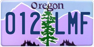 OR license plate 012LMF