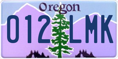 OR license plate 012LMK