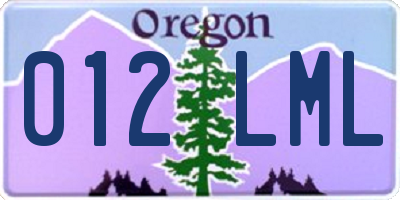 OR license plate 012LML