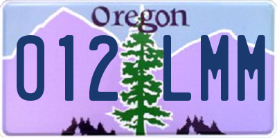 OR license plate 012LMM