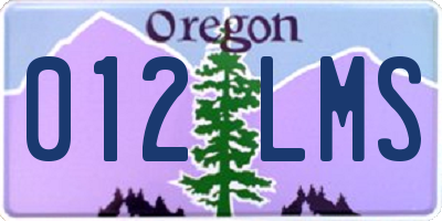 OR license plate 012LMS