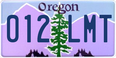 OR license plate 012LMT