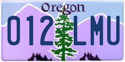 OR license plate 012LMU