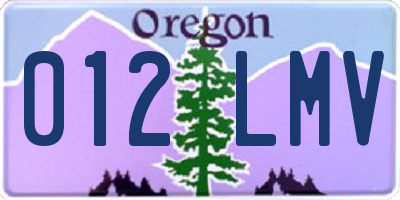 OR license plate 012LMV