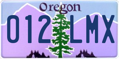 OR license plate 012LMX