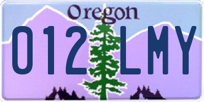 OR license plate 012LMY