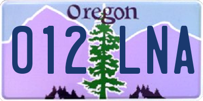 OR license plate 012LNA