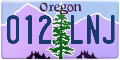 OR license plate 012LNJ