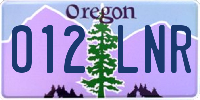 OR license plate 012LNR
