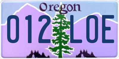 OR license plate 012LOE