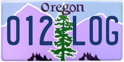 OR license plate 012LOG