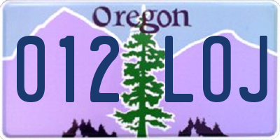 OR license plate 012LOJ