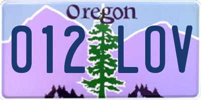 OR license plate 012LOV