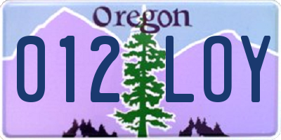 OR license plate 012LOY