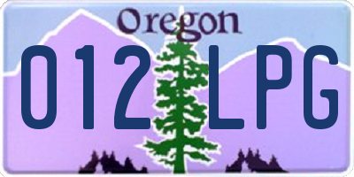 OR license plate 012LPG