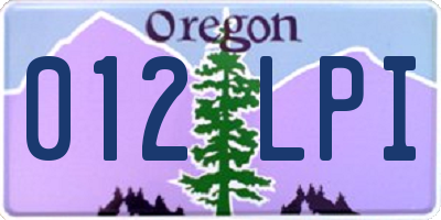 OR license plate 012LPI