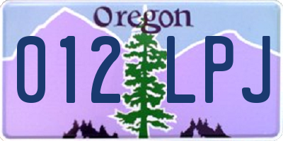 OR license plate 012LPJ