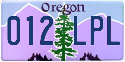 OR license plate 012LPL