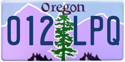OR license plate 012LPQ