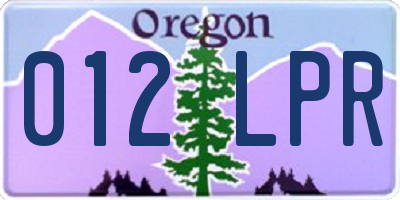 OR license plate 012LPR