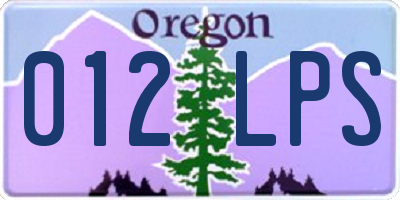 OR license plate 012LPS