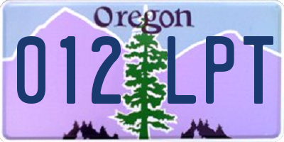 OR license plate 012LPT