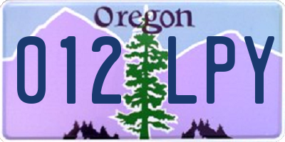 OR license plate 012LPY