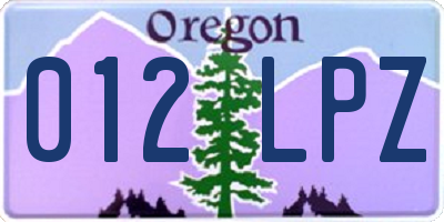 OR license plate 012LPZ